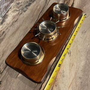 3-in-1 Barometer, Weather Station Thermometer, Humidity, and Wooden Frame Base